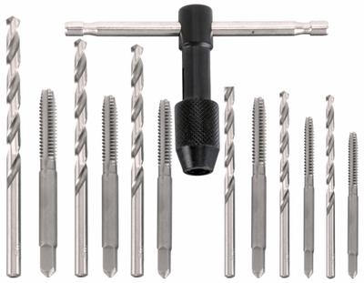 IRWIN Drill Bit and Tap Set: 13 Pc, #4-40 to 1/4"-20 Taps - Drill Bit & Hand Tap Sets