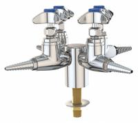INSTOCK Needle Valve: Needle Valve, Threaded Shank, 4 Handles, 4 Outlets, Cross, 6.8 scfm Flow Rate (MPN GRL2880-134WSA-A). Key specifications — Brand: INSTOCK; Color/Finish: Chrome; Product Type: Needle Valve; Index Color: Orange; Flow Pattern: 90 Degree.