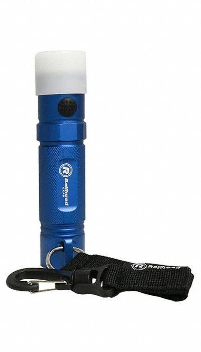 RAILHEAD GEAR Blue LED Safety Light: LED, 275 hr Max Run Time, 1 Brightness Levels, 1 - Cordless Hand Lamps
