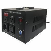 DAYTON Step Up/Step Down Voltage Converter: 3 kVA Power Rating, Single Phase, 50/60 Hz, 4 Outlets (MPN 16V988). Key specifications — Frequency: 50/60 Hz; Protective Device: None; Voltage Conversion: 220 to 110V AC; Brand: DAYTON; Phase: Single.