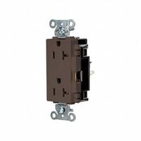 HUBBELL Receptacle: Decorator Duplex, 5-20, Brown, 125V AC, 20 A, 2 Pole / 3 Wire (MPN HBL2162ST)