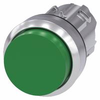 SIEMENS Extended Push Button: Green, 22 mm Mounting Size, Metallic, Momentary (MPN 3SU1050-0BB40-0AA0). Key specifications — Brand: SIEMENS; Action: Momentary; Series: 3SU; Push Button Material Type: Metallic.