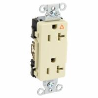 HUBBELL Receptacle: Decorator Duplex, 5-20, Ivory, 125V AC, 20 A, 2 Pole / 3 Wire (MPN IG20DRI)