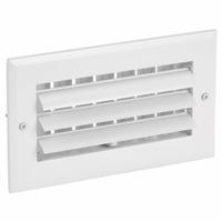 Sidewall/Ceiling Register: Ceiling/Wall, 7 3/4 in H, 11 3/4 in W, Louvered, Powder Coated, White (MPN 4MJK6). Key specifications — Adjustable Blades: Yes; Brand: APPROVED VENDOR; Airflow Directions: One-Way; Grille Color: White.