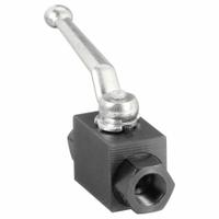DYNAQUIP CONTROLS Manual Two-Way Ball Valve: 3/8 in, Carbon Steel, Straight, FNPT x FNPT, Lever (MPN VAE2.A0-3/8). Key specifications — Brand: DYNAQUIP CONTROLS; Handle: Lever.