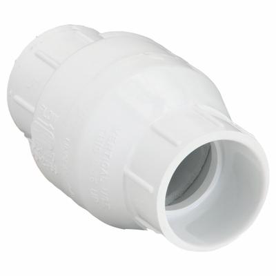 NDS Swing Check Valve: Swing, Inline Valve Body, 1 1/2 in Pipe Size, IPS x IPS - PVC Inline Swing Check Valves