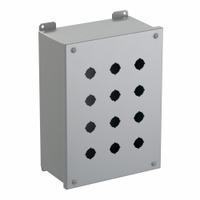 HAMMOND Push Button Enclosure: 22mm, 12 Holes, Carbon Steel, NEMA 12/13 (MPN 1437MO). Key specifications — Brand: HAMMOND; Environments & Applications: Oil-Tight and Dust-Tight.