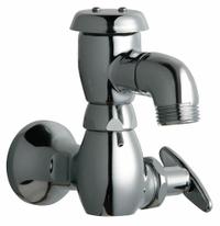 CHICAGO FAUCETS Low Arc Sill Faucet: Cast Brass, Polished Chrome, Cast Brass, NPT (MPN 952-CP). Key specifications — Brand: CHICAGO FAUCETS; Body Material: Cast Brass; Handle Material: Cast Brass; Color/Finish: Polished Chrome; Includes: 3/4 in Hose Outlet; Inlet Connection Type: NPT.
