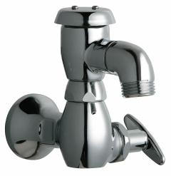 CHICAGO FAUCETS Low Arc Sill Faucet: Cast Brass, Polished Chrome, Cast Brass, NPT (MPN 952-CP). Key specifications — Brand: CHICAGO FAUCETS; Body Material: Cast Brass; Handle Material: Cast Brass; Color/Finish: Polished Chrome; Includes: 3/4 in Hose Outlet; Inlet Connection Type: NPT.