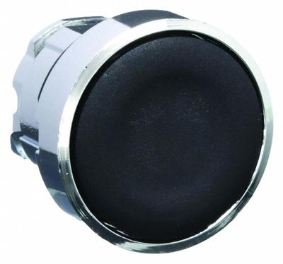 SCHNEIDER Flush Push Button: Black, 22 mm Mounting Size, Metallic - Flush-Mount & Recessed Push-Button Operators