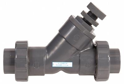 HAYWARD Spring Y Check Valve: Piston, Y-Style Valve Body, 1 in Pipe Size, FNPT x FNPT - Adjustable PVC Y Piston Check Valves