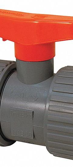 CHEMTROL Manual Two-Way Ball Valve: 1/2 in, PVC, Straight, True-Union Socket/True-Union NPT, Lever (MPN MA930U6). Key specifications — Brand: CHEMTROL; Handle: Lever.