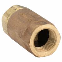 APOLLO Ball Cone Spring Check Valve: Ball, Inline Valve Body, Bronze, 1 in Pipe Size, FNPT x FNPT (MPN 6110501). Key specifications — Ball Material: RPTFE; Brand: APOLLO.