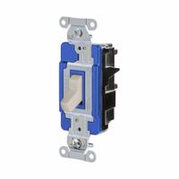 HUBBELL Wall Switch: Toggle Switch, Single Pole, Maintained, Light Almond, 120/277V AC, 15 A (MPN HBL1201STLA). Key specifications — Illuminated: No; Voltage Rating: 120/277V AC.