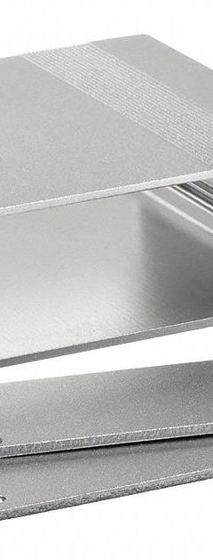 BOX ENCLOSURES Enclosure: Silver, Aluminum, 2 in x 6 in x 6 in, NEMA 4 (MPN B4-160SI). Key specifications — Color: Silver; Includes: (2) End Panels; NEMA Enclosure Rating: 4; Brand: BOX ENCLOSURES.