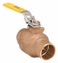 APOLLO Manual Two-Way Ball Valve: 1 1/2 in, Bronze, Straight, Sweat x Sweat, Full Port, Two-Piece (MPN 77C20727A). Key specifications — Brand: APOLLO; Handle: Locking Lever.