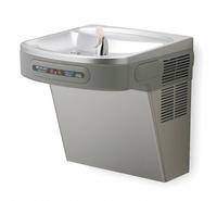ELKAY Drinking Fountain: On-Wall, 19 13/16 in Ht, Sensor, 8 gph @ 50°F, Gray, Stainless Steel (MPN LZO8S). Key specifications — Housing Color: Gray; Brand: ELKAY; Housing Material: Stainless Steel; Housing Finish: Plain; Chilling Capacity: 8 gph @ 50°F.