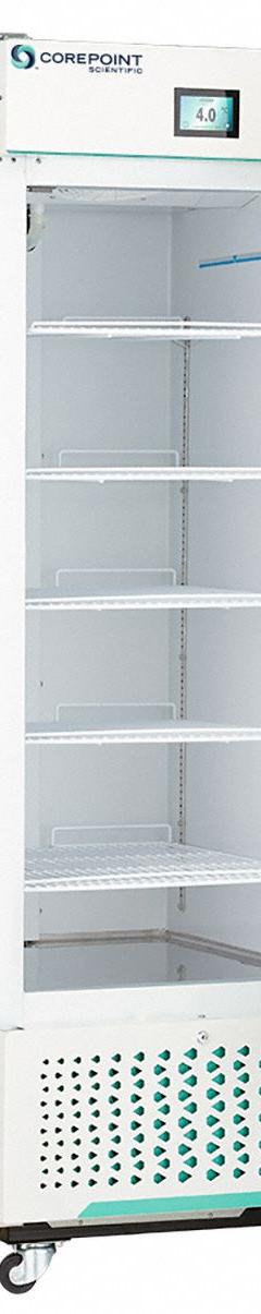 COREPOINT SCIENTIFIC Medical and Lab Refrigerator: 26 cu ft, Upright, 1°C to 10°C, Swing Glass (MPN NSWDR261WWG/0). Key specifications — Door Opening Style: Right; Color: White; Alarm Type: Door Ajar; Manufacturer Part Number: NSWDR261WWG/0; Brand: COREPOINT SCIENTIFIC; Product Type: Medical and Lab Refrigerator; Door Type: Swing Glass; Refrigerant Type: R-290.