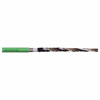 CHAINFLEX Measuring System Cable: (2) Pr 26 AWG (0.15)/(2) 22 AWG (0.38), Green, PVC Jacket (MPN CF211-028). Key specifications — Conductor Grouping: (2) Pair 26 AWG/(2) 22 AWG; Includes Ground: No; Overall Length: Order by the Foot; Minimum Bend Radius Factor - Fixed: 5 x OD; Minimum Bend Radius Factor - Flexible: 8 x OD; Brand: CHAINFLEX.