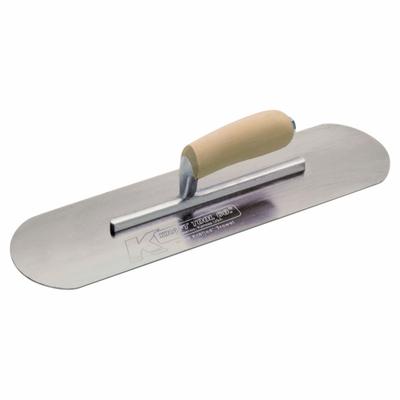 KRAFT TOOL Pool Trowel: Blade Material Carbon Steel, Blade Shape Round - Swimming Pool Trowels