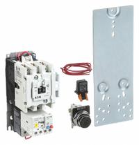 EATON Magnetic Motor Starter: Non-Reversing, 3 Poles, NEMA Size 1, 27 A, 120V AC Coil (MPN AN19DN0A5E020-CRK). Key specifications — Brand: EATON; Auxiliary Contact Form: 1NO; Coil Voltage: 120V AC; Phase: Three; Operator: None; Operator Controls: None; Auxiliary Contacts Included: 1NO; Signaling Features: Pilot Light.