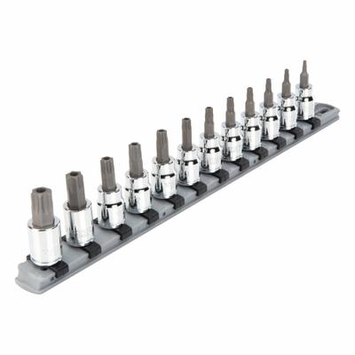 TEKTON Socket Set: 1 - 25 Pieces, 3/8 in Drive Size, 12 Pieces, TR10 to TR60 Tip Size Range - Security Torx Bit Socket Sets