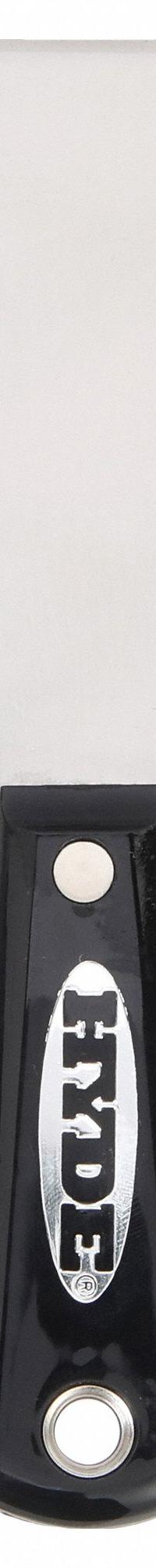 HYDE Putty Knife: Bld. Mat. Carbon Steel, Hdl. Mat. Nylon, Stiff, Straight Bld. Shape (MPN 02150). Key specifications — attr1004902: HYDE; attr1012057: Full; attr1014703: Plastic; attr1017570: Standard End; attr1029655: Straight; attr1034073: Straight.