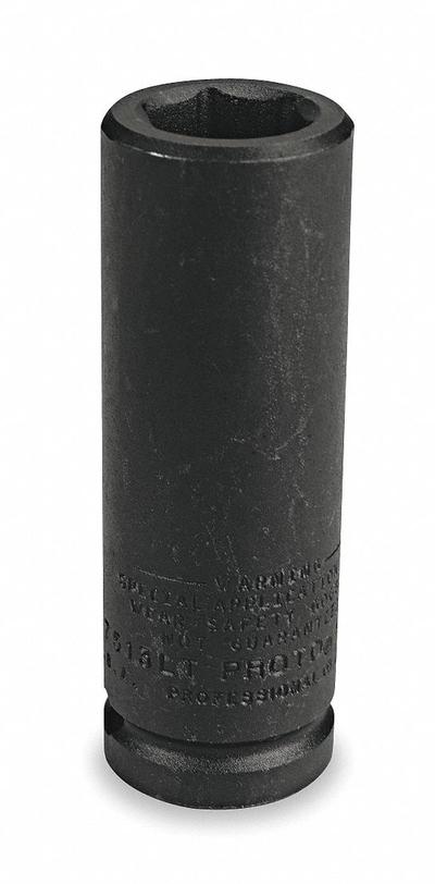 PROTO Impact Socket: 3/4 in Drive Size, SAE, 1 3/8 in Socket Size, 6-Point, Deep - Thin Wall Impact Sockets