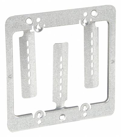 NVENT CADDY Communication Mounting Bracket: Steel, Silver, For 2 Gangs - Mounting Accessories for Electrical Boxes