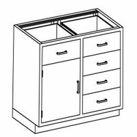 Base Cabinet: 35 1/4 in Overall Ht, 22 in Overall Dp, 35 in Overall Wd, Stainless Steel, 5 Drawers (MPN DK35HS). Key specifications — Product Type: Base Cabinet; Brand: BLICKMAN; Material: Stainless Steel; Standing Style: Wall Mounted; Cabinet Type: Base Cabinets.