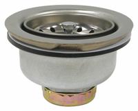 PERFECT PUTTY Strainer: Stainless Steel, Chrome, 2 1/2 in Overall Ht, 4 1/2 in Overall Dia, Threaded (MPN 59-3130). Key specifications — Product Type: Sink Drain; Brand: PERFECT PUTTY; Finish: Chrome; Material: Stainless Steel; Includes: Locknut.