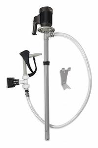 DAYTON Electric Drum Pump: Pump with Hose & Nozzle, 1 1/10 hp HP, 220 V AC, 13 gpm, Polypropylene (MPN 1DLR4). Key specifications — Brand: DAYTON; Suction Tube Material: PP.