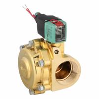 REDHAT Solenoid Valve: 2-Way, Normally Closed, 2 in Pipe Size, 24 to 120V AC/DC, Watertight (MPN 8210P100LF 24-120). Key specifications — Pipe Size: 2 in; Voltage: 24 to 120V AC/DC; Brand: REDHAT; Coil Enclosure: Watertight.