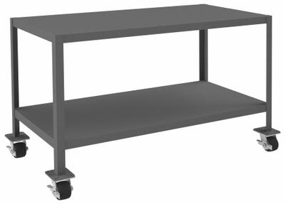 DURHAM MFG Work Table: Fixed Ht, Steel, 48 in x 24 in - Steel-Top Mobile Worktables