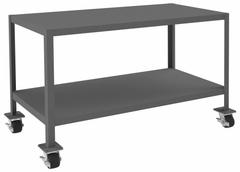 DURHAM MFG Work Table: Fixed Ht, Steel, 48 in x 24 in, 2,000 lb Overall Load Capacity (MPN MTM244830-2K295). Key specifications — Unit Type: Not Expandable or Modular; Assembly: Fully Assembled; Wheel Material: Phenolic; Frame Material Finish: Powder Coated; Mobility: Casters; Height Adjustability: Fixed Height; Caster Type: (4) Swivel Locking; Frame Construction: Welded Only.