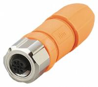 IFM M12 Circular Connector: A Coded, 5 Socket, M12 Female Thread, IP65/IP67/IP68/IP69K, Straight (MPN EVC814). Key specifications — Connector Body Type: Socket; Coding: A; Brand: IFM; Voltage Rating: 60V AC; Thread Size: M12; Mounting Type: Front Mounting; Mounting Style: Female Thread; IP Rating: IP69K.