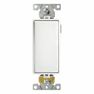 LEVITON Wall Switch: Rocker Switch, Single Pole, Maintained, White, 120/277V AC - Rocker Wall Switches