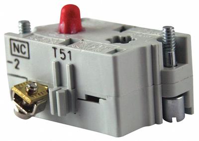 EATON Contact Block: 30 mm Panel Mounting Size, 1NC Late Open, Momentary - Contact Blocks
