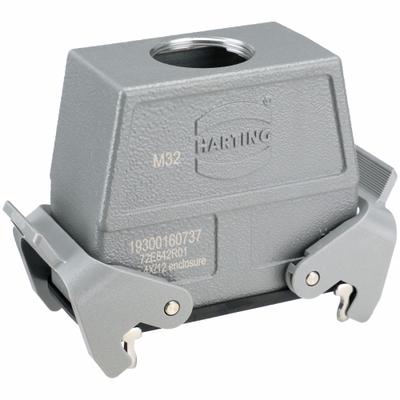 HARTING Rectangular Connector Housing: Size 16 B, Cable to Cable Mount, Gray - Cable-to-Cable Rectangular Connector Housings