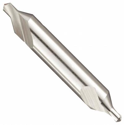 KEO Center Drill: Radius Type, #7, 60°, 3 1/4 in Overall Lg - High-Precision Radius-Tip Center Drills
