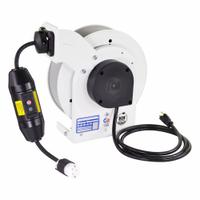 KH INDUSTRIES Cord Reel: Ratchet Lock, 35 ft Cord Lg, 12 AWG, SJOW, 5-20P Cord Lg, 5-20P, White (MPN RTAG3LW-WC520-J12H). Key specifications — Retractable Cord Ending NEMA Configuration: 5-20P; Feeder Cord Ending NEMA Configuration: 5-20P; Brand: KH INDUSTRIES.