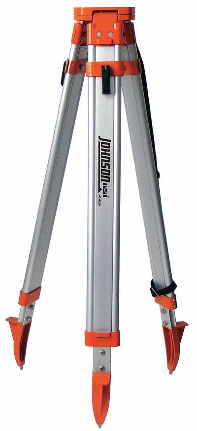 JOHNSON LEVEL Tripod: 4 ft – 5 ft, Laser Levels, Flat Head, Carrying Strap/Plumb Bob Hook - Laser Level Tripods