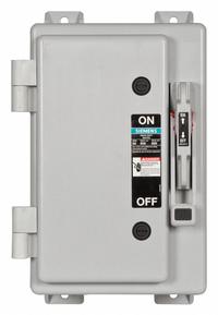 SIEMENS Safety Switch: Fusible, 60 A, Three Phase, 600V AC, Non-Metallic, Indoor/Outdoor (MPN HF362NX). Key specifications — Brand: SIEMENS.
