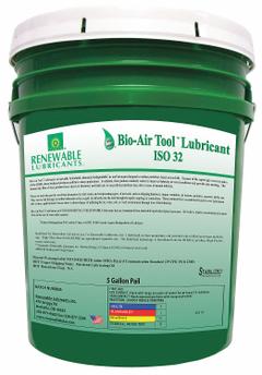 RENEWABLE LUBRICANTS Air Tool Oil: Synthetic, -17°F Min. Op Temp., 250°F Max. Op Temp., Pail (MPN 83114). Key specifications — attr1321222: Synthetic; attr1321227: 203; attr1321244: RENEWABLE LUBRICANTS; attr1321245: Pail.