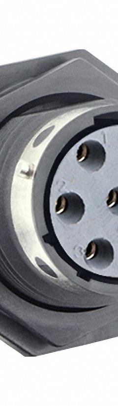 SOURIAU Electrical Connector: Trim Trio UTGX 14, Jam Nut Receptacle, 6 + Ground Contacts, 12 A, 600V (MPN UTGX714E7S). Key specifications — attr1043586: 18 AWG to 14 AWG; attr1043574: Contacts Included; attr1043578: Solder; attr1020114: SOURIAU; attr1043080: 1/3 Bayonet; attr1043085: IP69K; attr1043079: Trim Trio UTGX; attr1043575: Female.