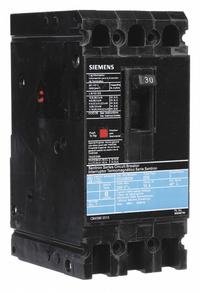 SIEMENS Molded Case Circuit Breaker: 30 A Amps, 10kA at 240V AC, Fixed, Load Side Lug, ABC, ED2 (MPN ED23B030). Key specifications — Phase Connection: ABC; Instantaneous Trip: Fixed; Terminal Connection: Load Side Lug; Series: ED2; Max. AIR Rating: 10kA at 240V AC.