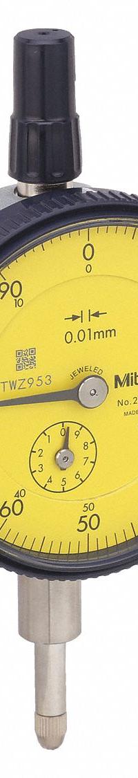 MITUTOYO Dial Indicator - Lug Back: 0 mm to 10 mm, Metric, Plunger, 0.013 mm/0.01 mm Accuracy (MPN 2046A-11). Key specifications — attr1184168: 2046A-11; attr1184178: 0-100; attr1184223: MITUTOYO; attr1200883: Dial Indicator - Lug Back; attr1184173: AGD 2; attr1184177: 0.013 mm; attr1184208: Certificate of Inspection.