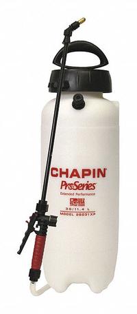 CHAPIN Handheld Sprayer: Spot, 3 gal Tank, Poly Tank, 25 ft Max Spray Distance, 60 psi, Adj Nozzle (MPN 26031XP). Key specifications — Brand: CHAPIN; Chemical Compatibility: Pesticide; Tank Material: Poly.