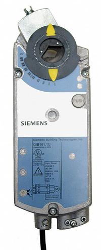 Actuator: Dampers, Proportional, Non-Spring Return, 310 in-lb, 24V AC/DC, Hardwired, NEMA 2 / IP54 (MPN GIB161.1U). Key specifications — Manufacturer Part Number: GIB161.1U; Shaft Type: Self-Centering; Shaft Rotation: CW/CCW; Stroke Degree: 90°; Power Rating: 24VAC/VDC; Input Voltage: 24V AC/DC; Brand: SIEMENS; For Use With Building Automation Systems: Building Automation System Compatible.
