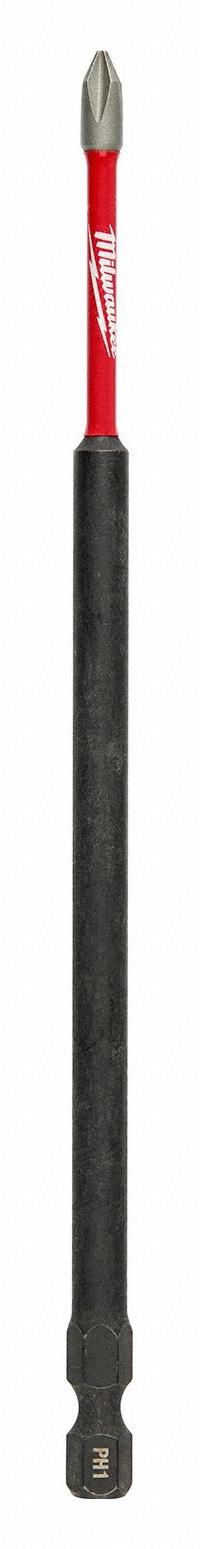 MILWAUKEE Impact Driver Bit: Impact Driver Bit, Imperial, PH1 Bit Industry Size, #1 Bit Size, Std (MPN 48-32-4801). Key specifications — attr1119695: MILWAUKEE; attr1119703: Alloy Steel; attr1119710: Standard; attr1119708: Hex; attr1202404: #1.